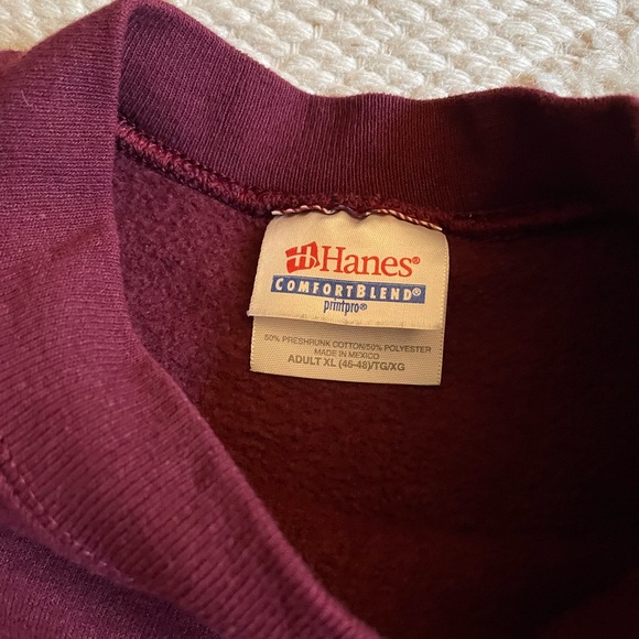Vintage Hanes comfort blend printpro boxy 90s y2k made Mexico wine crewneck XL - Picture 2 of 3